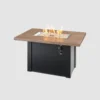 Havenwood Rectangular Gas Fire Pit Table Black Base