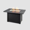 Havenwood Rectangular Gas Fire Pit Table Grey Top Black Base