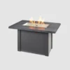 Havenwood Rectangular Gas Fire Pit Table Grey Top Grey Base