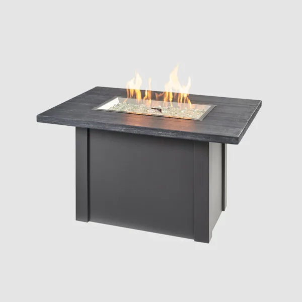 Havenwood Rectangular Gas Fire Pit Table Grey Top Grey Base