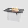 Havenwood Rectangular Gas Fire Pit Table Grey Top White Base