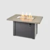 Havenwood Rectangular Gas Fire Pit Table Pebble Top Grey Base